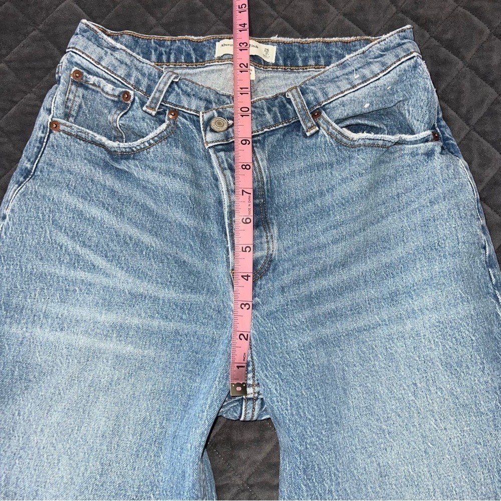 Abercrombie & Fitch The Dad High Rise Jeans Crossover Front Women 26 2 S Curve - Picture 6 of 9